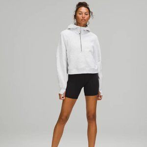 scuba oversized half zip hoodie heathered core ultra light grey